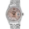 Rolex Mens Stainless Steel Baguette Diamond 36MM Datejust Wristwatch
