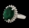 7.42 ctw Emerald and Diamond Ring - 14KT White Gold