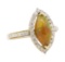 1.73 ctw Opal and Diamond Ring - 14KT Yellow Gold