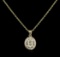 1.23 ctw Diamond Pendant With Chain - 14KT White Gold