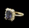 14KT Yellow Gold 3.61 ctw Tanzanite and Diamond Ring