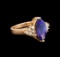 14KT Rose Gold 2.90 ctw Tanzanite and Diamond Ring