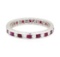 0.50 ctw Diamond and Ruby Eternity Ring - 14KT White Gold