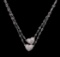 0.40 ctw Diamond Heart Necklace - 14KT White Gold