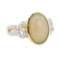 2.44 ctw Opal and Diamond Ring - 14KT Yellow Gold