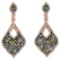 14k Rose Gold 1.69CTW Diamond and Multicolor Dia Earrings, (I1/I)