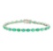 7.25 ctw Emerald and Diamond Bracelet - 18KT White Gold