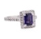 2.21 ctw Blue Sapphire And Diamond Ring - 14KT White Gold