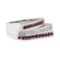 1.07 ctw Diamond and Ruby Ring - 14KT White Gold