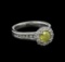 1.17 ctw Fancy Yellow Diamond Ring - 14KT White Gold