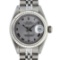 Rolex Ladies Stainless Steel Slate Grey Roman 26MM Datejust Wristwatch