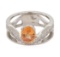 1.4 ctw Diamond And Orange Sapphire Ring - Platinum