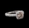 0.77 ctw Morganite and Diamond Ring - 14KT White Gold