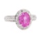 2.02 ctw Pink Topaz and Diamond Ring - 14KT White Gold