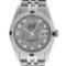 Rolex Mens Stainless Steel Meteorite Diamond And Emerald Datejust Wristwatch