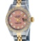 Rolex Ladies 2 Tone 14K Salmon Diamond Datejust Wristwatch