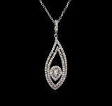1.33 ctw Diamond Pendant With Chain - 14KT White Gold