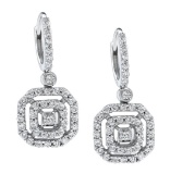 14k White Gold 1.00CTW Diamond Earrings, (I1-I2/H-I)