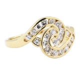 0.50 ctw Diamond Love Knot Ring - 14KT Yellow Gold