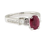 2.65 ctw Ruby and Diamond Ring - 14KT White Gold