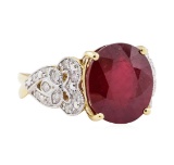 11.15 ctw Ruby and Diamond Ring - 14KT Yellow Gold