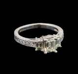14KT White Gold EGL USA Certified 1.55 ctw Diamond Ring