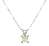 0.65 ctw Diamond Pendant With Chain - 14KT White Gold