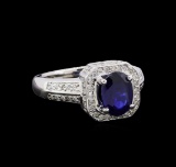 1.60 ctw Sapphire and Diamond Ring - 14KT White Gold