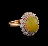 2.27 ctw Opal and Diamond Ring - 14KT Rose Gold
