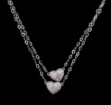 0.40 ctw Diamond Heart Necklace - 14KT White Gold