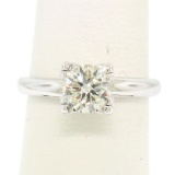 14k White Gold 0.83 ctw I VVS2 Round Brilliant Cut Diamond Solitaire Ring