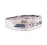 0.70 ctw Blue and White Diamond Ring - 10KT White Gold