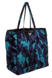 Prada Blue Multicolor Nylon Canvas Camo Print Tote Handbag