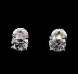 1.43 ctw Diamond Stud Earrings - 14KT White Gold