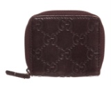 Gucci Dark Brown Guccissima Leather Extra Small Zippy Coin Purse