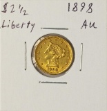 1898 $2 1/2 Liberty Head Quarter Eagle Gold Coin