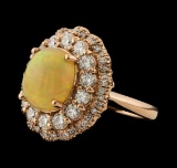 2.50 ctw Opal and Diamond Ring - 14KT Rose Gold