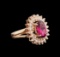 1.99 ctw Ruby and Diamond Ring - 14KT Rose Gold