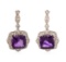14KT White Gold 22.5 ctw Amethyst and Diamond Earrings
