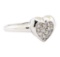 0.25 ctw Diamond Heart Shaped Motif Ring - 14KT White Gold
