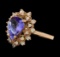 2.43 ctw Tanzanite and Diamond Ring - 14KT Rose Gold