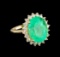 11.85 ctw Emerald and Diamond Ring - 14KT Yellow Gold