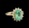 2.65 ctw Emerald and Diamond Ring - 14KT Yellow Gold