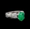 2.60 ctw Emerald and Diamond Ring - Platinum