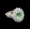 2.26 ctw Emerald and Diamond Ring - 14KT White Gold