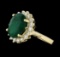 4.41 ctw Emerald and Diamond Ring - 14KT Yellow Gold