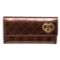 Gucci Metallic Burgundy Patent Leather Interlocking GG Heart Long Wallet