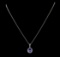 2.37 ctw Tanzanite and Diamond Pendant With Chain - 14KT White Gold