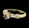 0.63 ctw Morganite and Diamond Ring - 14KT Yellow Gold