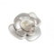 Chanel Matte Silver Camellia Flower Brooch